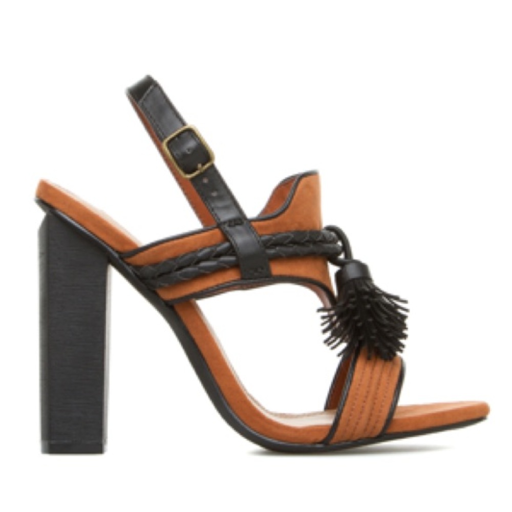 SHOEDAZZLE RICA cognac/black faux suede sandals